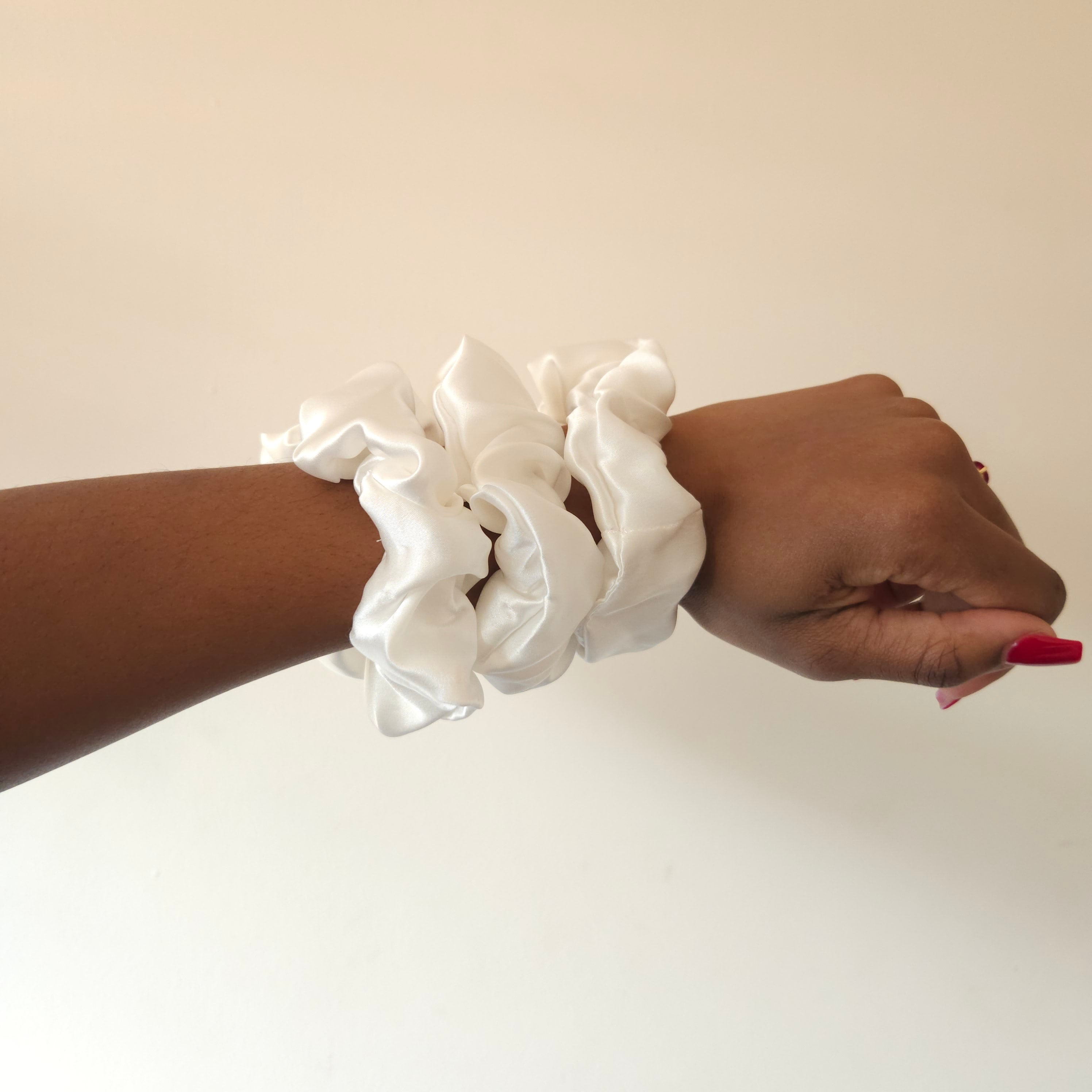 Natural silk scrunchie