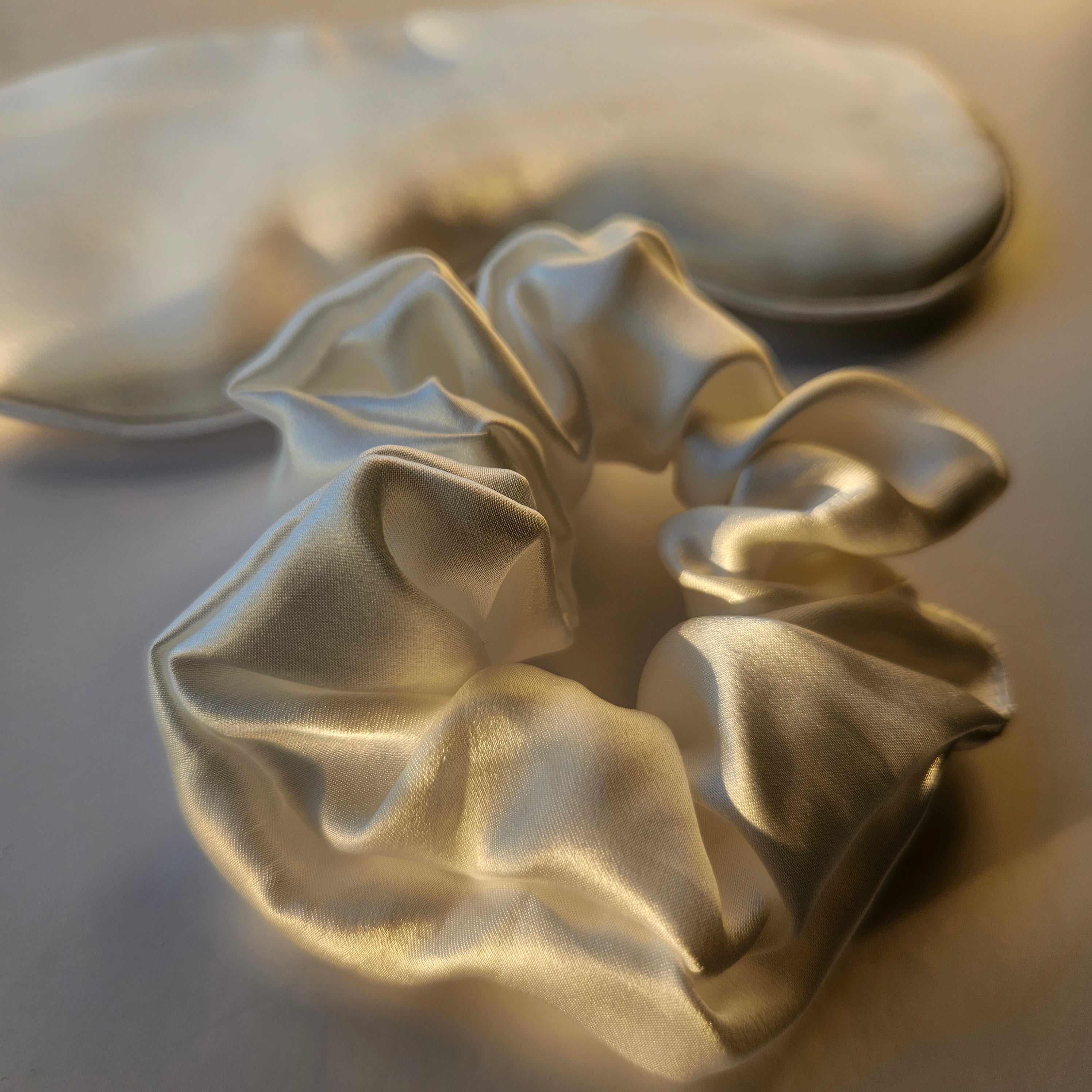 Natural silk scrunchie